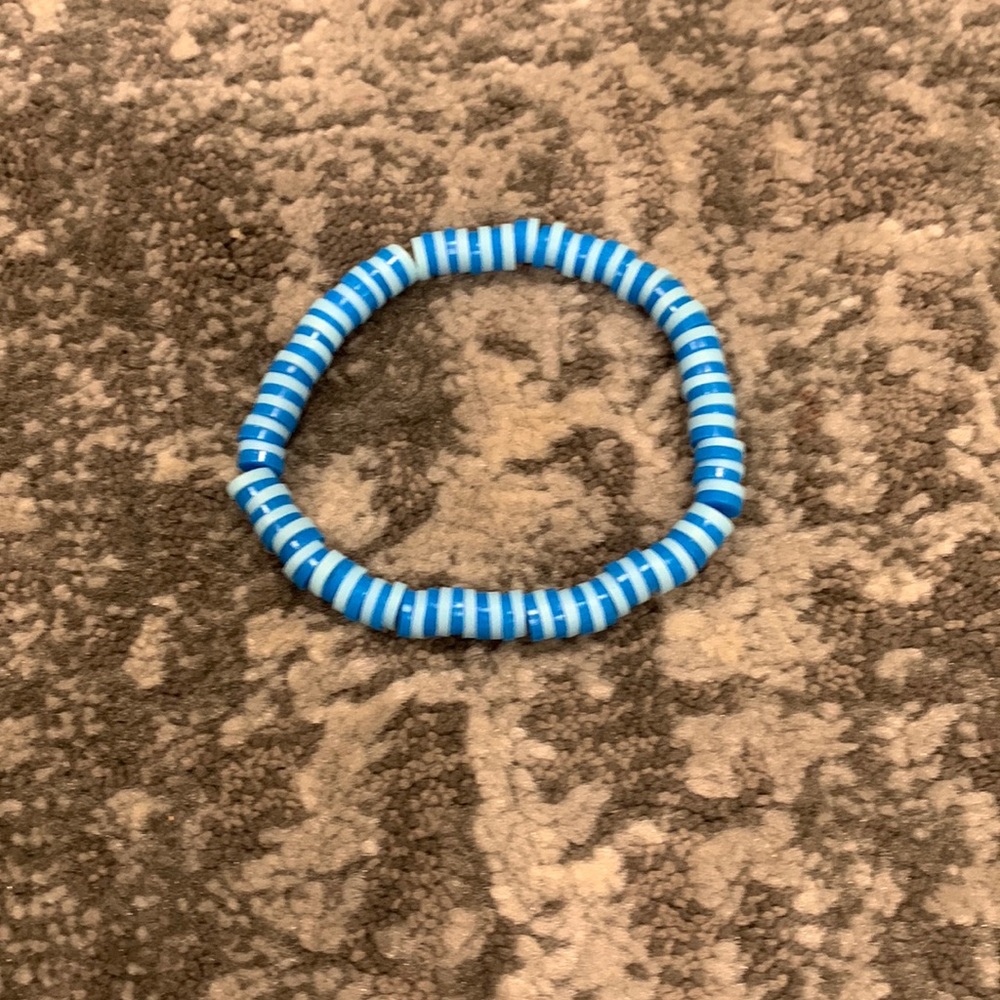 Blue clay bead bracelet. Handmade by me!!